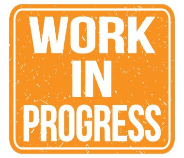 PROGRESS İŞ, turuncu vintage mühür işareti üzerine yazılmış metin
