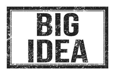 Büyük fikir, siyah dikdörtgen mühür işareti üzerine yazılmış kelimeler