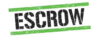 Siyah yeşil grungy çizgileri üzerinde ESCROW metni işareti.