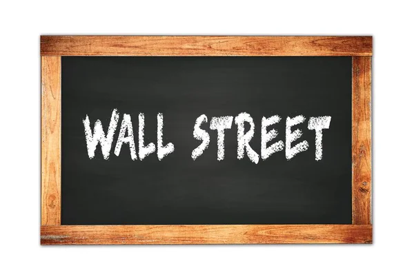 Wall Street Texto Escrito Quadro Madeira Preto Escola Quadro — Fotografia de Stock