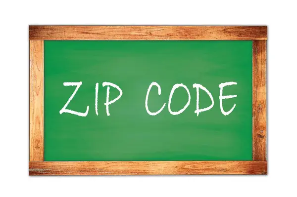 나무틀 칠판에 씌여진 Zip Code 텍스트 — 스톡 사진