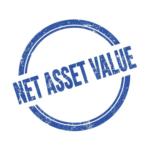 Net Asset Value Mavi Grungy Vintage Yuvarlak Pul Üzerine Yazılmış — Stok fotoğraf