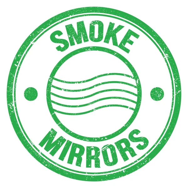 Smoke Mirrors Tekst Napisany Zielonym Okrągłym Znaku Znaczka Pocztowego — Zdjęcie stockowe
