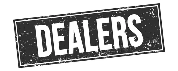 Dealers Text Black Grungy Rectangle Stamp Sign — Stock Photo, Image
