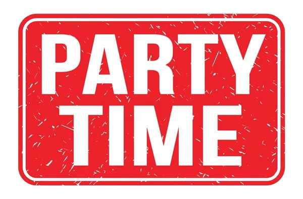 Party Time Words Written Red Rectangle Stamp Sign — 图库照片