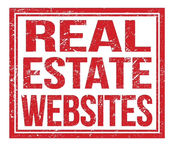 Real Estate Websites Napsáno Červeném Grungy Razítku — Stock fotografie