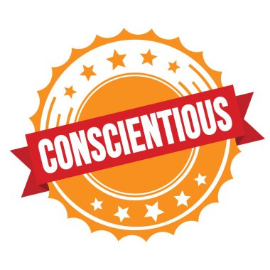 Kırmızı turuncu rozet damgalı bilinçli metin.