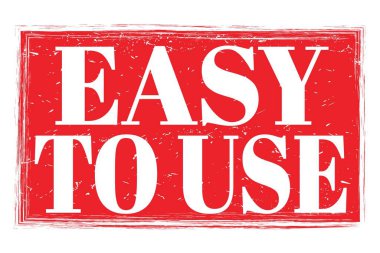 Kullanımı kolay, kırmızı grungy mühür işareti üzerine yazılmış kelimeler