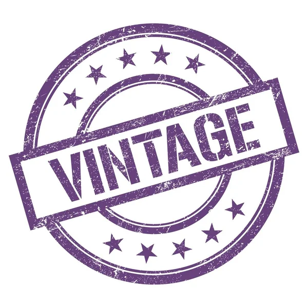 Vintage Texte Écrit Sur Timbre Violet Rond Vintage Caoutchouc — Photo