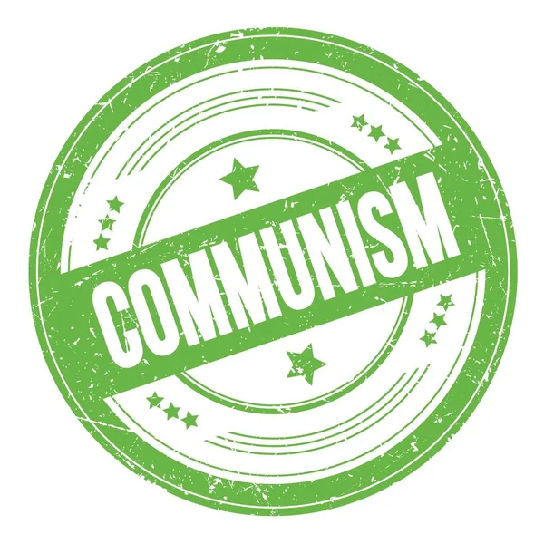 Yeşil Yuvarlak Grungy Doku Damgası Üzerine Comunism Metni — Stok fotoğraf