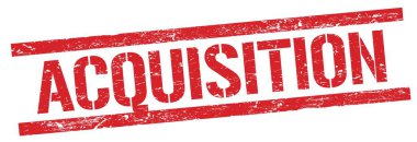 Kırmızı grungy dikdörtgen damga işareti üzerinde ACQUISION metin.