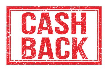 CASH geri, kırmızı dikdörtgen mühür işareti üzerine yazılmış kelimeler