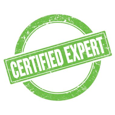 Yeşil, pasaklı, yuvarlak, eski pullu uzman metni..