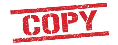 Kırmızı grungy dikdörtgen damga işareti üzerinde COPY metin.
