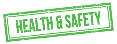 Yeşil grungy vintage dikdörtgen damgalı Sağlık & Güvenliği metni.