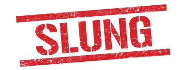 Kırmızı grungy dikdörtgen damga işareti üzerinde SLUNG metin.
