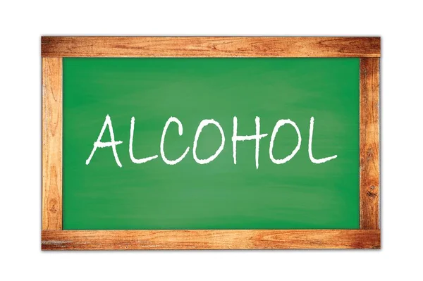 Alcohol Tekst Geschreven Groen Houten Schoolbord — Stockfoto