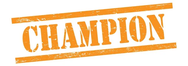 Champion Text Orange Grungy Vintage Rubber Stamp — Stock Photo, Image