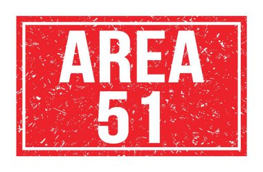 AREA 51, kırmızı dikdörtgen işareti üzerine yazılmış kelimeler