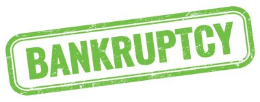 Yeşil grungy vintage dikdörtgen damgalı BANKRUPTCY metin.