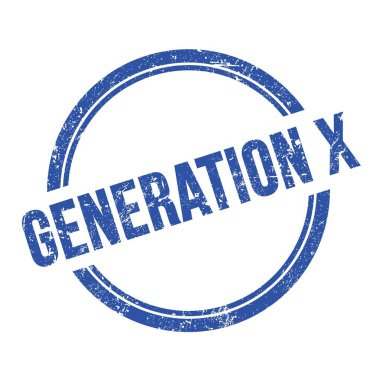 GENERATION X metin mavi grungy vintage yuvarlak pul üzerine yazılmış.
