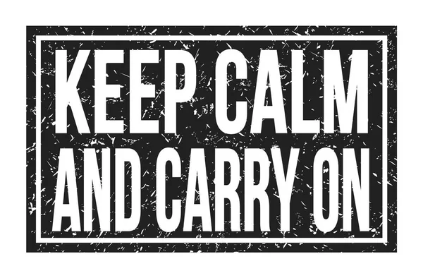 Keep Calm Carry Slova Napsaná Černém Obdélníkovém Razítku — Stock fotografie