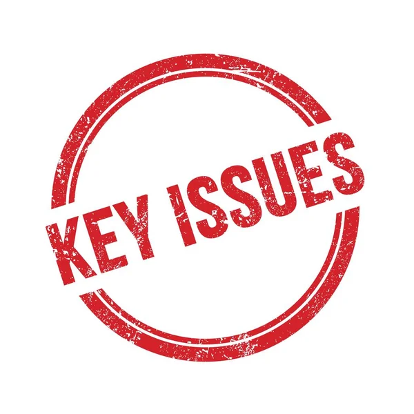 Key Issues Text Skriven Röd Grungy Vintage Runda Stämpel — Stockfoto