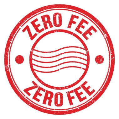 Sıfır ücretli kelime kırmızı yuvarlak posta pulu işareti üzerine yazılmış