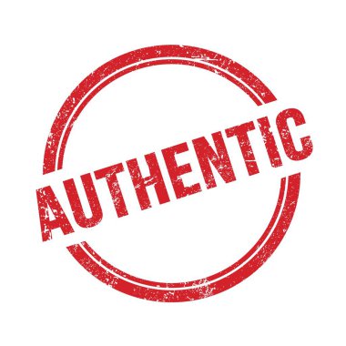 Kırmızı grungy vintage yuvarlak damgalı ATHENTIC metin.