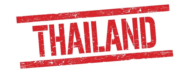 Tajlandia Tekst Czerwonym Prostokącie Grungy Znak Znaczka — Zdjęcie stockowe