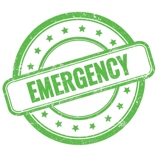 Emergency Text Auf Grünem Grungy Rundem Gummistempel — Stockfoto