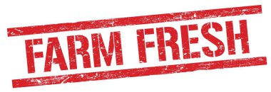 Kırmızı grungy dikdörtgen damga işareti üzerinde FARM FRESH metin.