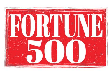 FortTUNE 500, kırmızı grungy işareti üzerine yazılmış kelimeler