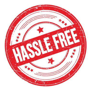 Kırmızı yuvarlak çirkin desen damgalı HASSLE özgür metin.