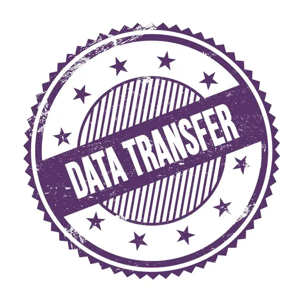 Data Transfer Text Written Purple Indigo Grungy Zig Zag Borders — Stock Photo, Image