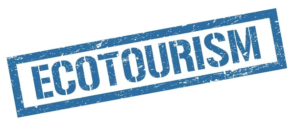 Ecotourism Blauwe Grungy Rechthoek Stempel Teken — Stockfoto