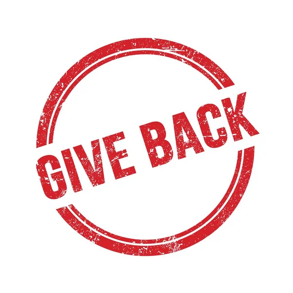 Give Back Text Written Red Grungy Vintage Stamp — Stock Photo, Image