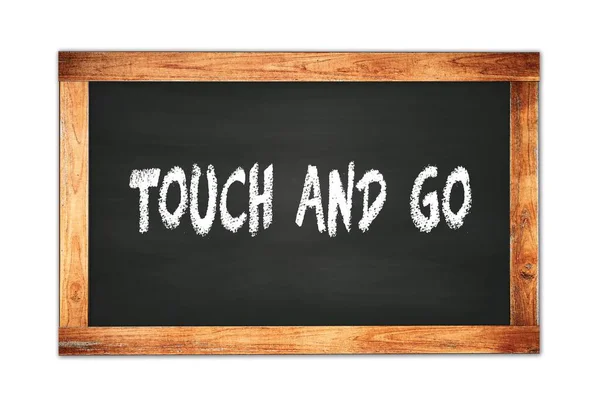 Touch Text Written Black Wooden Frame School Blackboard — Stock Photo, Image