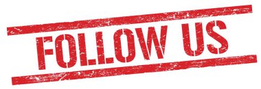 FOLLOW ABD metni kırmızı grungy dikdörtgen işareti üzerinde.