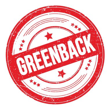 Kırmızı yuvarlak grungy doku damgası üzerine GREENback metni.