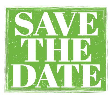 Yeşil pul üzerine yazılmış tarihi kaydet.