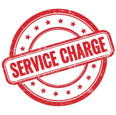 SERVICE Kauçuk damgalı kırmızı antika grungy üzerine şarj metni.