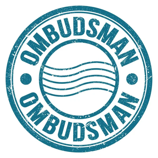 Ombudsman Λέξη Γραμμένο Μπλε Στρογγυλή Σφραγίδα Ταχυδρομείου — Φωτογραφία Αρχείου