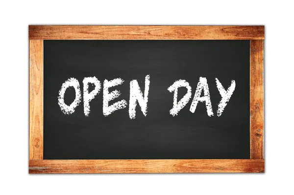 Open Day Κείμενο Γραμμένο Μαύρο Ξύλινο Πλαίσιο Σχολείο Μαυροπίνακα — Φωτογραφία Αρχείου