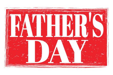 Babalar Günü, kırmızı pul üzerine yazılmış kelimeler.