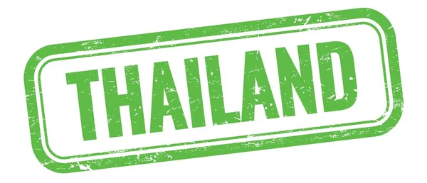 Текст Thailand Зеленой Старинной Марке Прямоугольника — стоковое фото