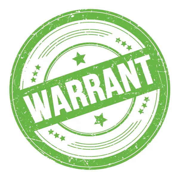 Warrant Text Green Grungy Texture Stamp — Stock Photo, Image