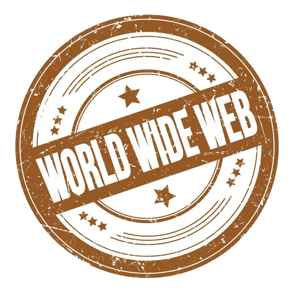 World Wide Web Tekst Brązowy Okrągły Grungy Stempel Tekstury — Zdjęcie stockowe