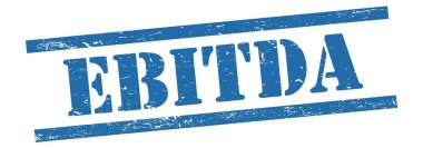 EBITDA mavi grungy vintage kauçuk damga üzerine metin.