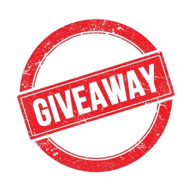 Kırmızı grungy yuvarlak vintage damga üzerinde hediye metni.